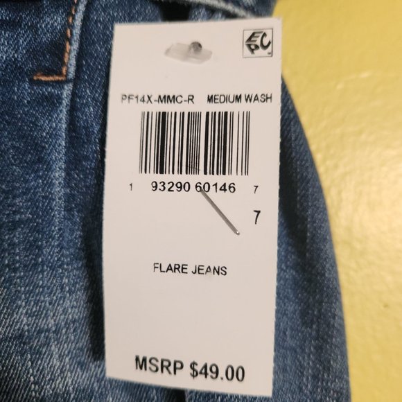 Paper bag jeans with blue jean material matching tie belt - Picture 6 of 7